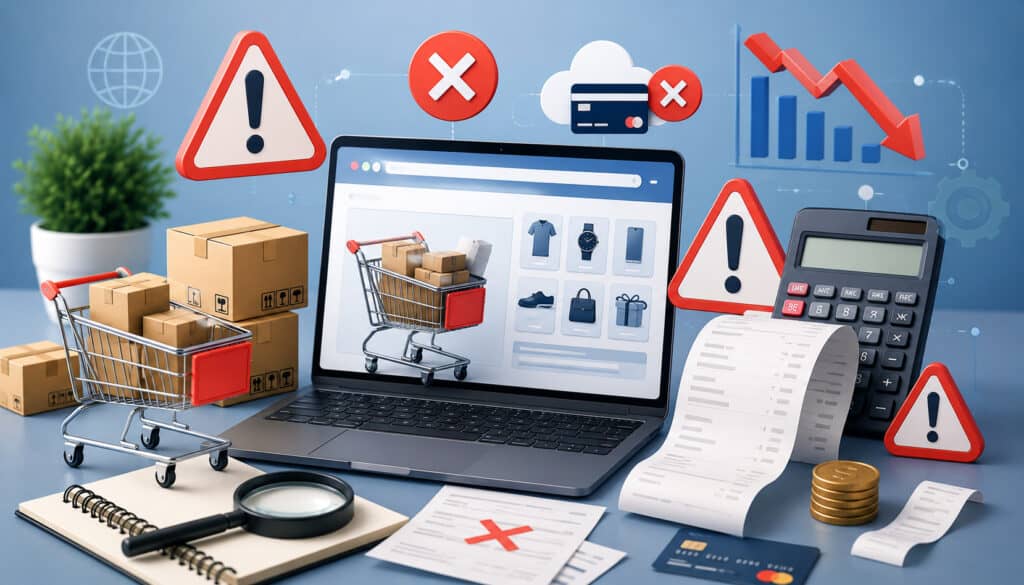 Ecommerce billing errors and payment risks illustration