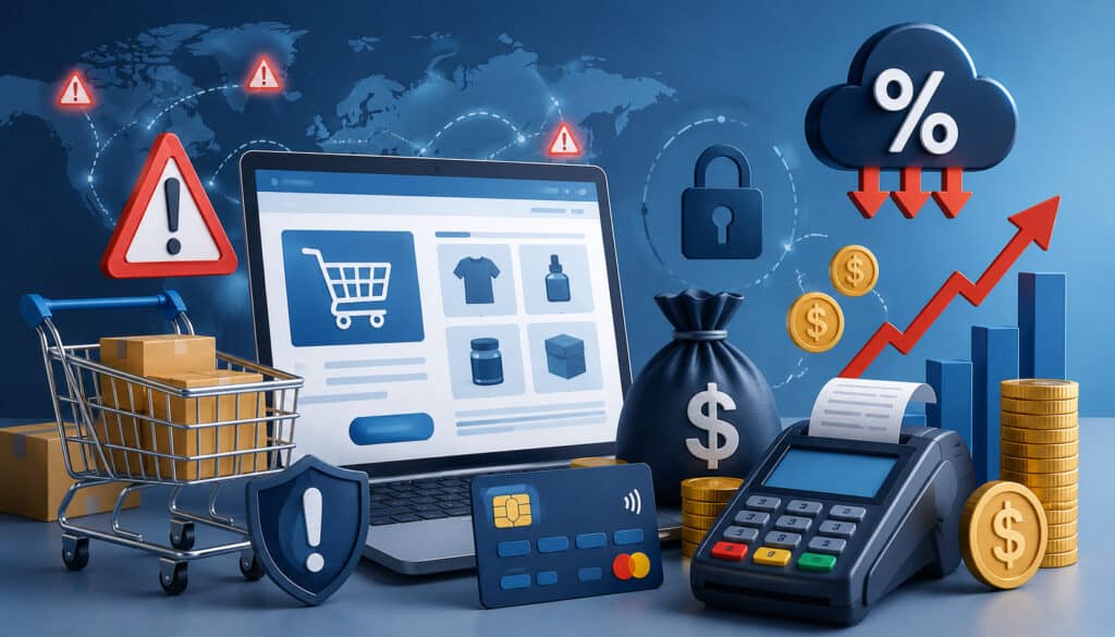 High-risk ecommerce payment processing illustration
